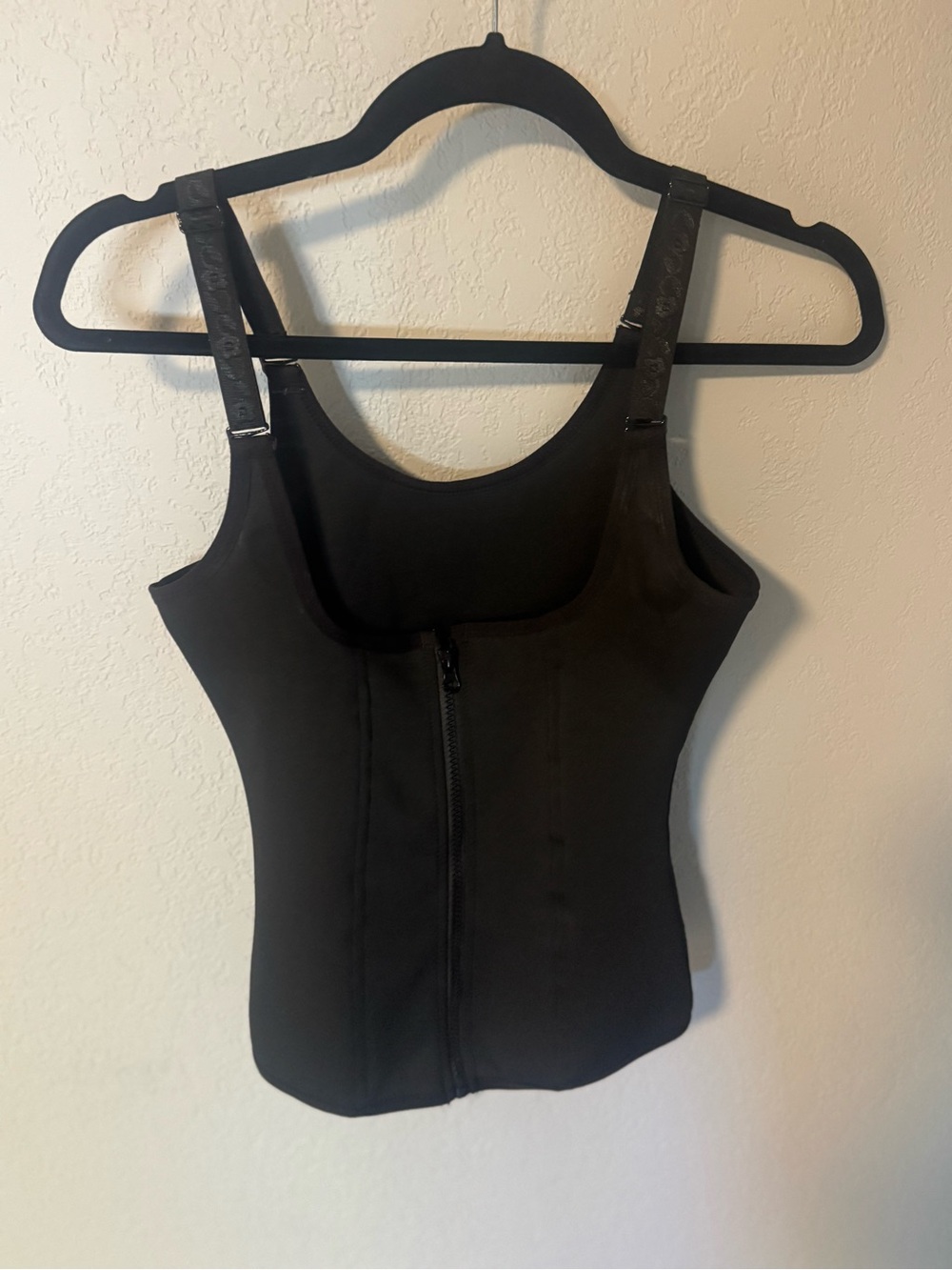 Black Waist Shaper Tank with Front Zipper